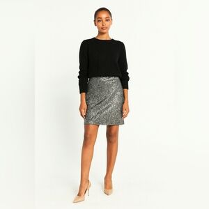 Adrianna Papell Silver Sequin Pencil Skirt Women’s Size Large Holiday Party Glam